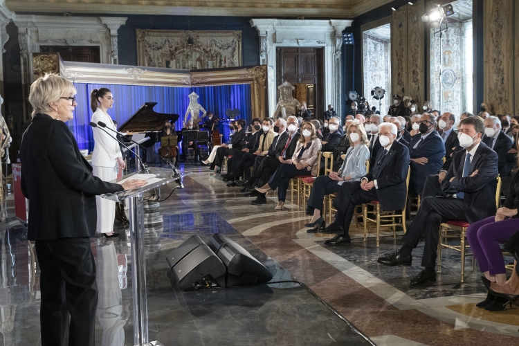 Piera Detassis durante la cerimonia di presentazione dei candidati ai Premi “David di Donatello” per l’anno 2022

