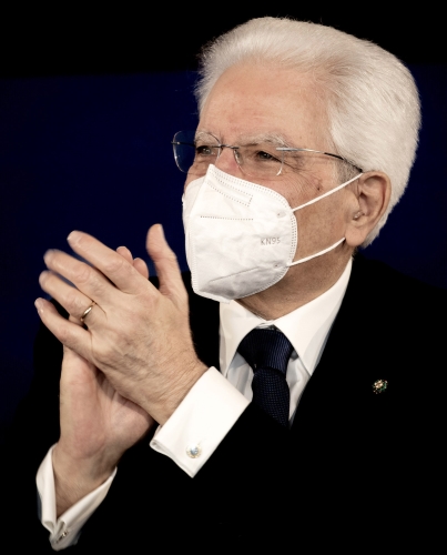 Il Presidente della Repubblica Sergio Mattarella nel corso della cerimonia di presentazione dei candidati ai Premi “David di Donatello”