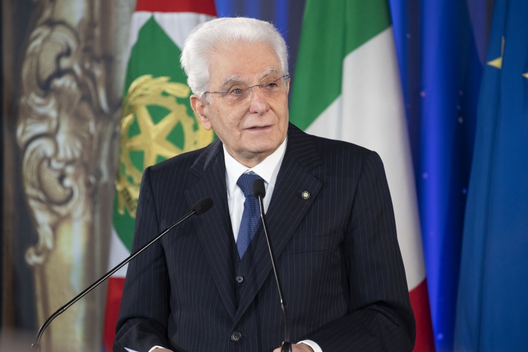 Il Presidente Sergio Mattarella durante la cerimonia di presentazione dei candidati ai Premi “David di Donatello” per l’anno 2022 
