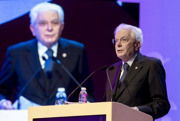 Braga - Il Presidente Sergio Mattarella nel corso dell'intervento al COTEC