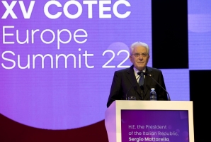 Braga - Il Presidente Sergio Mattarella nel corso dell'intervento al COTEC