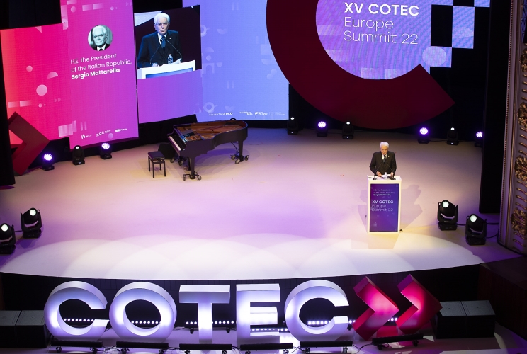 Braga - Il Presidente Sergio Mattarella nel corso dell'intervento al COTEC