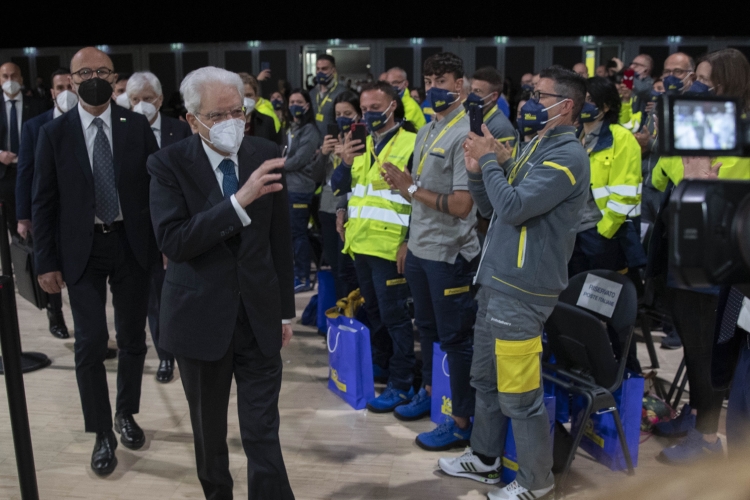 Il Presidente della Repubblica Sergio Mattarella all'evento celebrativo del 160° anniversario della fondazione di Poste Italiane
