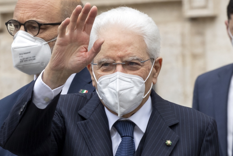 Il Presidente Sergio Mattarella lascia Montecitorio al termine della celebrazione del Giorno della Memoria