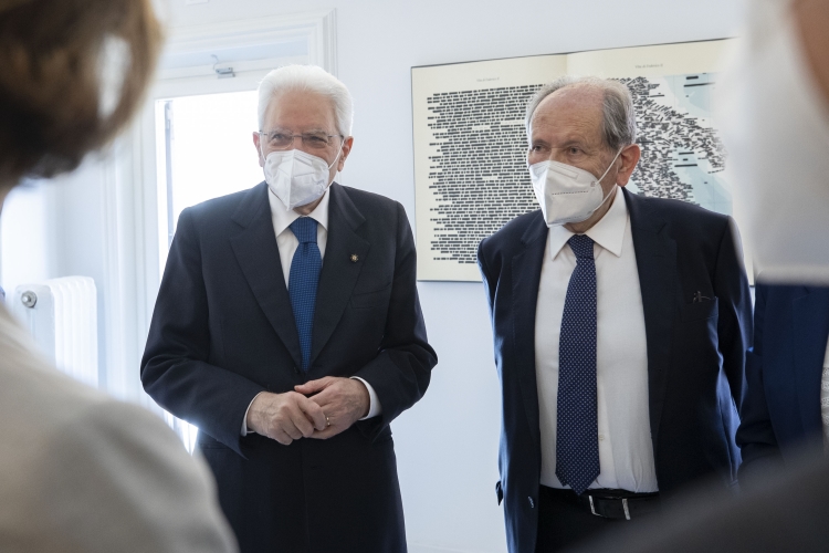 Il Presidente della Repubblica Sergio Mattarella con Giorgio Lattanzi Presidente della Scuola superiore della magistratura 
