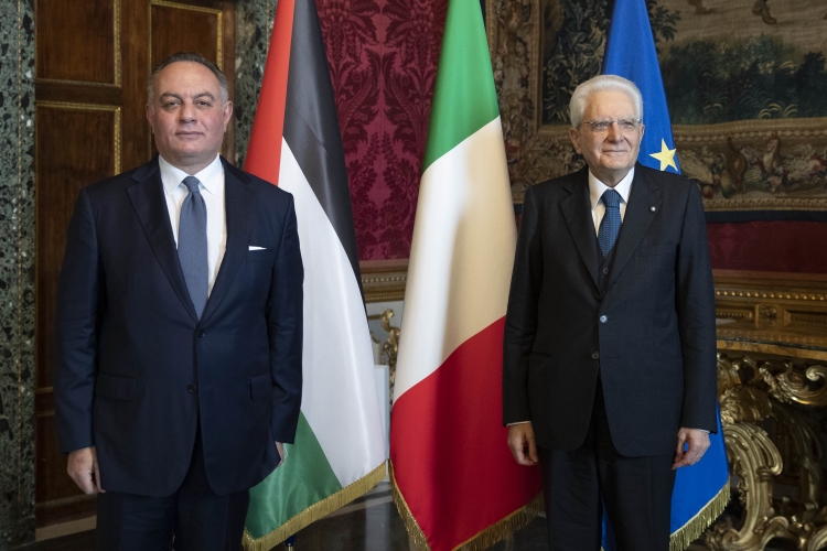 Il Presidente Sergio Mattarella con S.E. il Signor Kais Abu Dayyed,nuovo Ambasciatore del Regno Hascemita di Giordania,in occasione della presentazione delle Lettere Credenziali 
