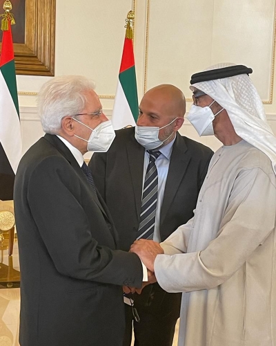 Il Presidente della Repubblica Sergio Mattarella incontra Mohammed bin Zayed Al Nahyan Presidente degli Emirati Arabi Uniti in occasione della cerimonia di condoglianze per la scomparsa del Presidente degli Emirati Arabi Uniti e Emiro di Abu Dhabi,Sua Altezza Sceicco Khalifa bin Zayed Al Nahyan