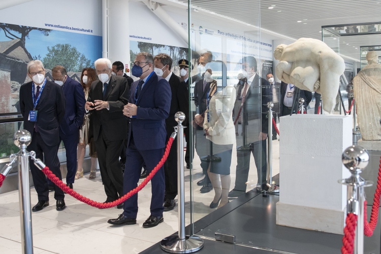 Il Presidente della Repubblica Sergio Mattarella all'inaugurazione della nuova area d’imbarco A dell’Aeroporto “Leonardo Da Vinci” di Fiumicino
