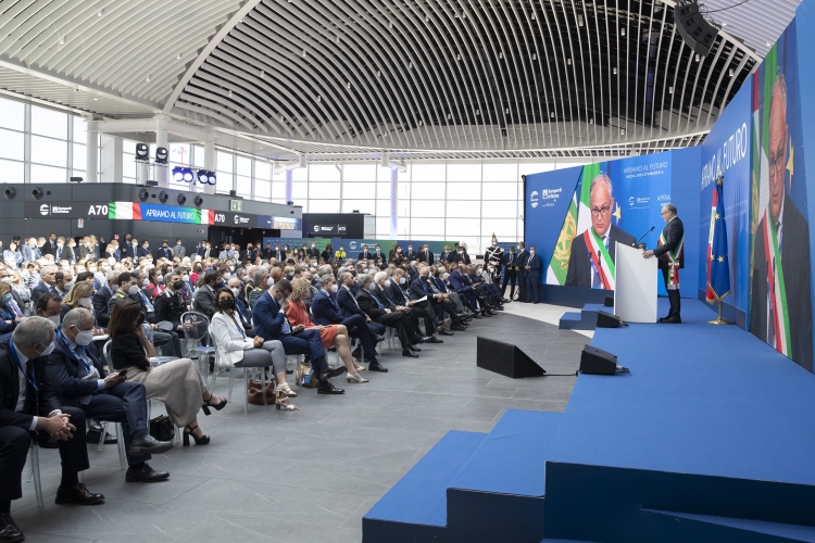 Il Presidente della Repubblica Sergio Mattarella all'inaugurazione della nuova area d’imbarco A dell’Aeroporto “Leonardo Da Vinci” di Fiumicino

