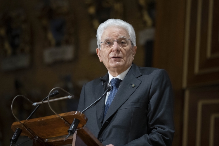 Il Presidente della Repubblica Sergio Mattarella durante il suo intervento, alla cerimonia di inaugurazione dell’anno accademico 2021/2022 in occasione dell’800° anniversario di fondazione dell’Università degli Studi di Padova 
