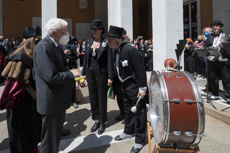 Il Presidente della Repubblica Sergio Mattarella alla cerimonia di inaugurazione dell’anno accademico 2021/2022 in occasione dell’800° anniversario di fondazione dell’Università degli Studi di Padova 
