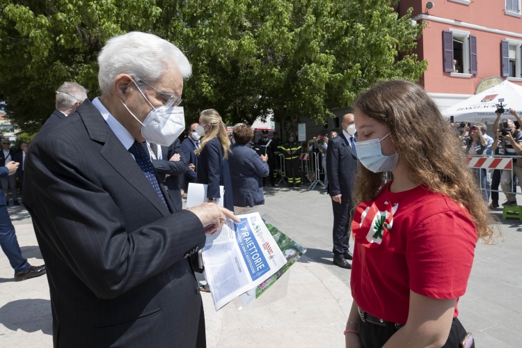 Il Presidente della Repubblica Sergio Mattarella a Medolla in occasione della ricorrenza del 10° anniversario del sisma in Emilia del maggio 2012
