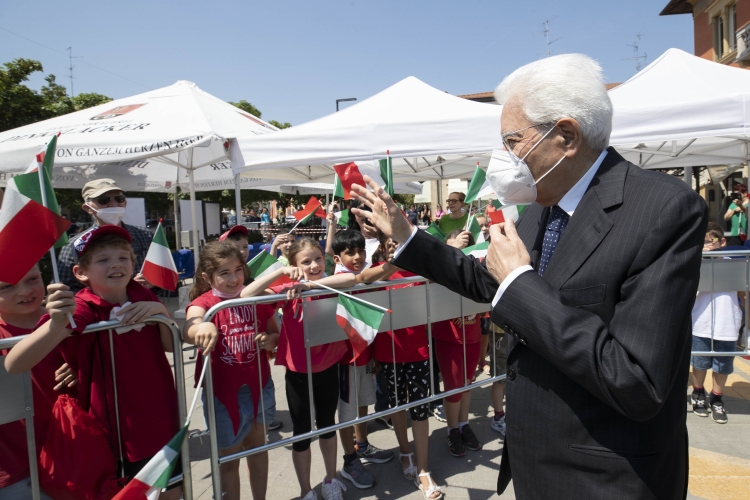 Il Presidente della Repubblica Sergio Mattarella a Medolla in occasione della ricorrenza del 10° anniversario del sisma in Emilia del maggio 2012
