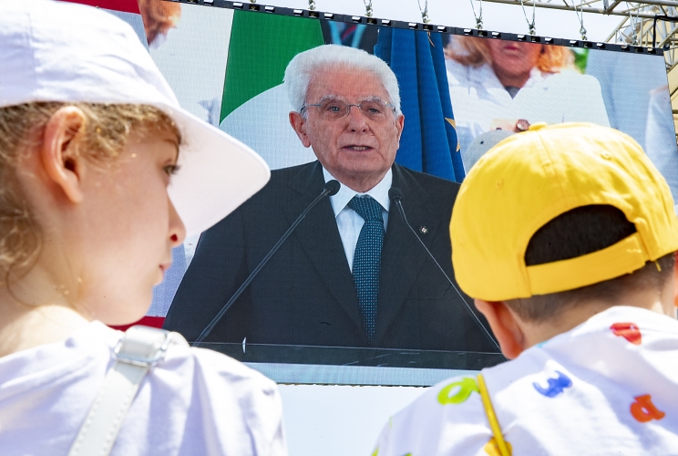 Il Presidente Sergio Mattarella in occasione dell'iniziativa dal titolo "La memoria di tutti. Italia, Palermo 30 anni dopo"