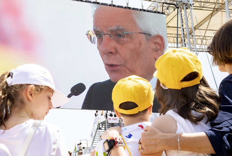 Il Presidente Sergio Mattarella in occasione dell'iniziativa dal titolo "La memoria di tutti. Italia, Palermo 30 anni dopo"