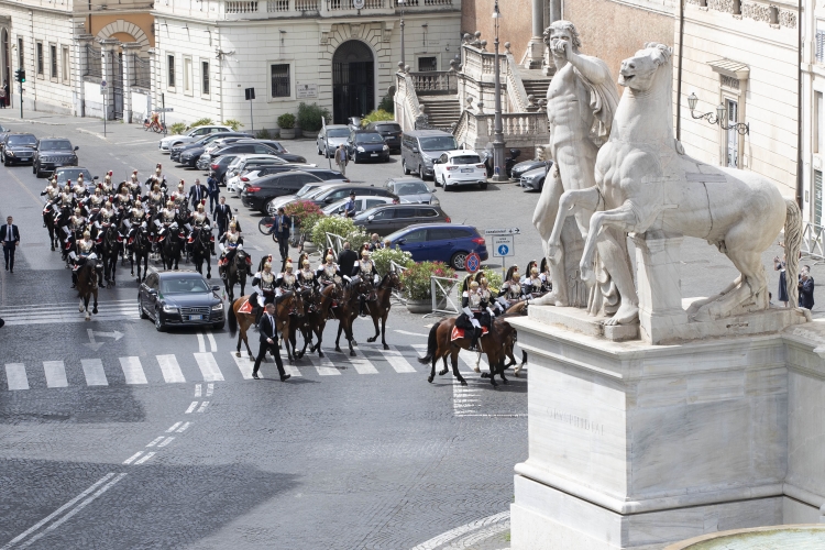 Abdelmadjid Tebboune, Presidente della Repubblica Algerina Democratica e Popolare arriva a Palazzo del Quirinale, in occasione della visita di Stato
