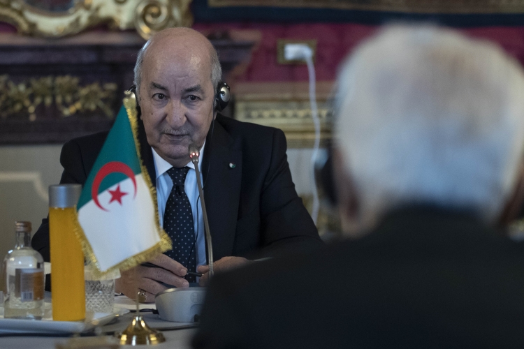 Il Presidente della Repubblica Sergio Mattarella con Abdelmadjid Tebboune, Presidente della Repubblica Algerina Democratica e Popolare,in occasione dei colloqui
