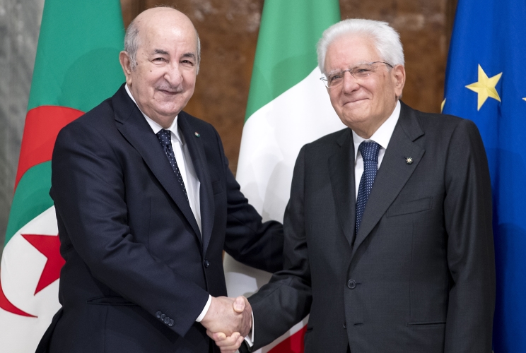 Il Presidente Sergio Mattarella e il Presidente della Repubblica Algerina Democratica e Popolare Abdelmadjid Tebboune