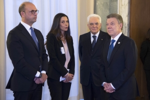 Il Presidente Sergio Mattarella con il Presidente della Repubblica di Colombia