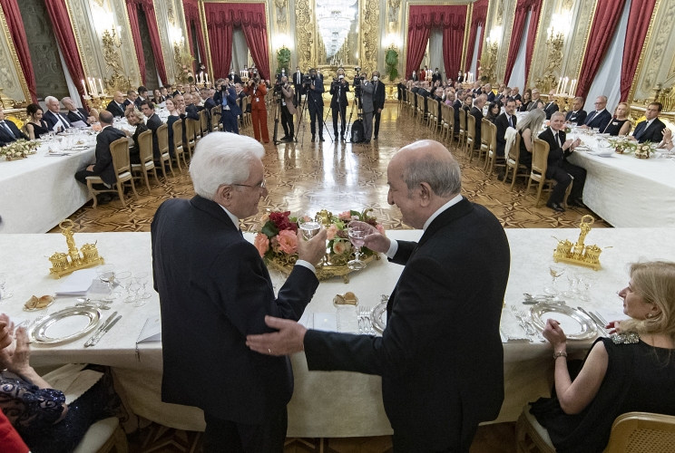 Il Presidente Sergio Mattarella con il Presidente della Repubblica Algerina Democratica e Popolare, Abdelmadjid Tebboune