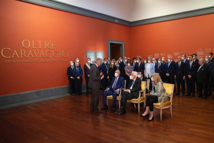 Il Presidente della Repubblica Sergio Mattarella con S.E. il Signor Abdelmadjid Tebboune, Presidente della Repubblica Algerina Democratica e Popolare, al Museo e Real Bosco di Capodimonte, in occasione della visita di Stato 