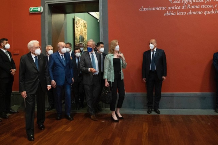 Il Presidente della Repubblica Sergio Mattarella con S.E. il Signor Abdelmadjid Tebboune, Presidente della Repubblica Algerina Democratica e Popolare,al Museo e Real Bosco di Capodimonte, in occasione della visita di Stato 