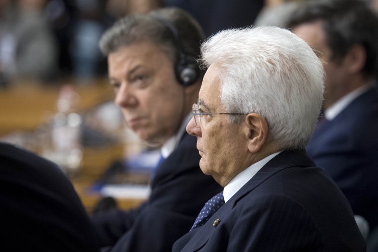 Il Presidente Sergio Mattarella con il Presidente della Repubblica di Colombia