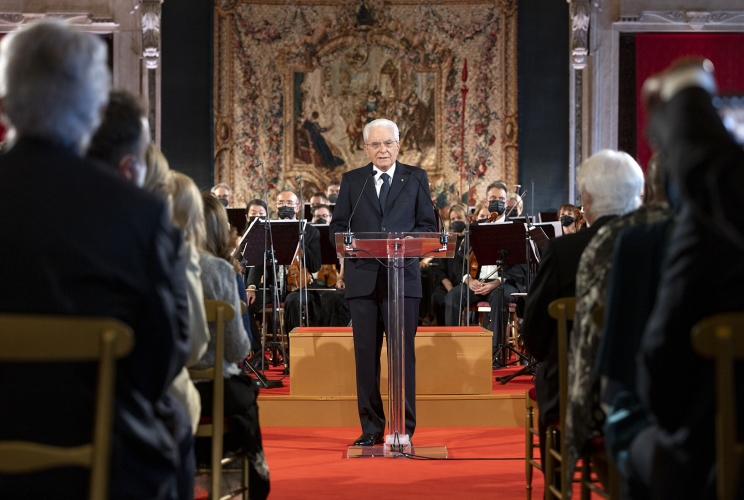Il Presidente Sergio Mattarella rivolge il suo indirizzo di saluto in occasione del concerto eseguito dall’Orchestra del Teatro La Fenice di Venezia, diretta dal Maestro Myung-Whun Chung 