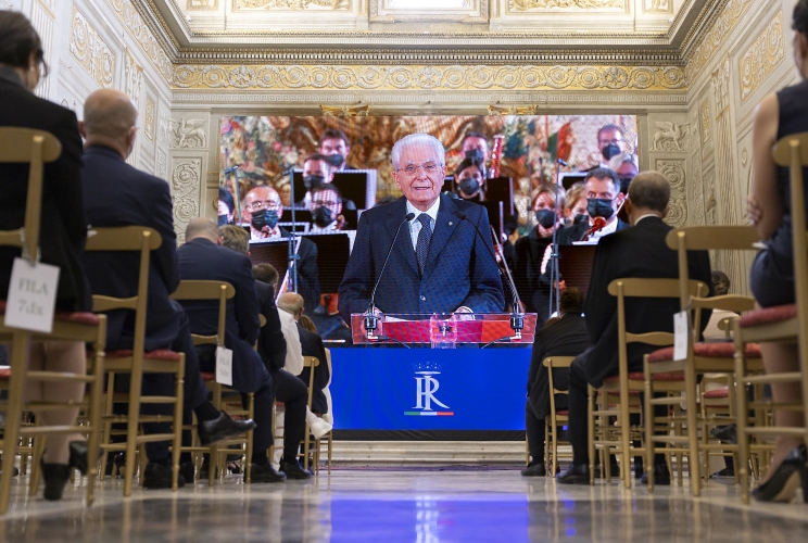 Il Presidente Sergio Mattarella rivolge il suo indirizzo di saluto in occasione del concerto eseguito dall’Orchestra del Teatro La Fenice di Venezia, diretta dal Maestro Myung-Whun Chung 