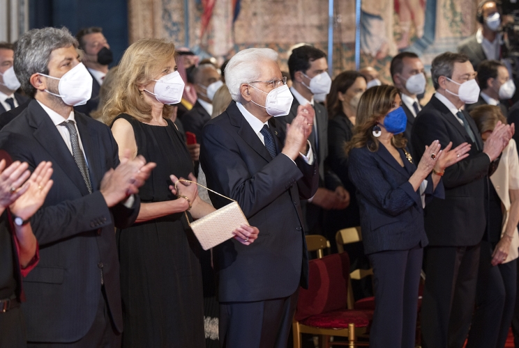 Il Presidente Sergio Mattarella in occasione del concerto eseguito dall’Orchestra del Teatro La Fenice di Venezia, diretta dal Maestro Myung-Whun Chung