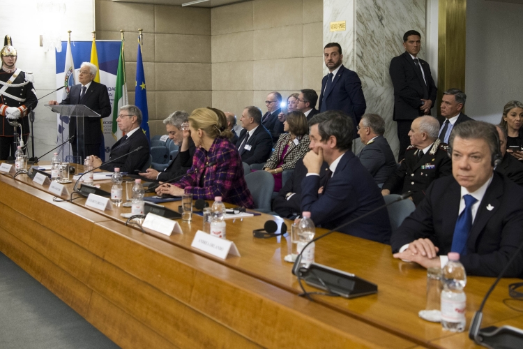 Il Presidente Sergio Mattarella con il Presidente della Repubblica di Colombia