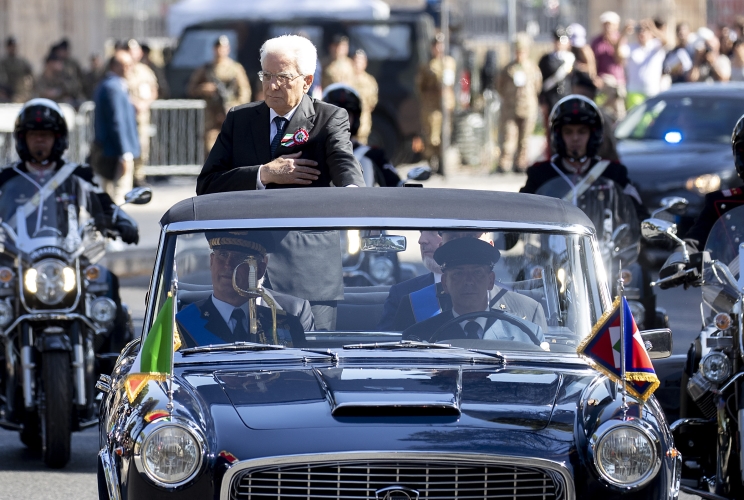 Il Presidente Sergio Mattarella alla Parata Militare ai Fori Imperiali, in occasione della Festa della Repubblica