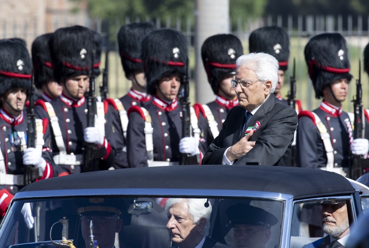 Il Presidente Sergio Mattarella alla Parata Militare ai Fori Imperiali, in occasione della Festa della Repubblica