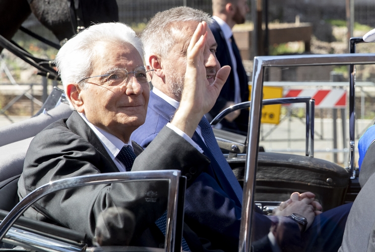 Il Presidente Sergio Mattarella alla Parata Militare ai Fori Imperiali, in occasione della Festa della Repubblica