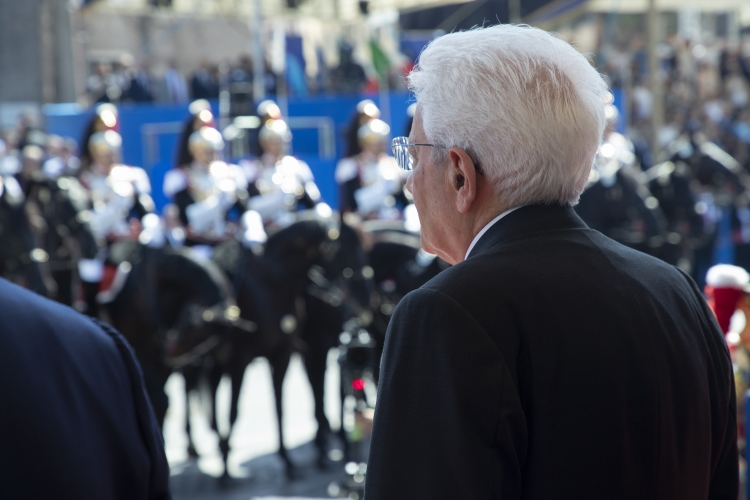 Il Presidente Sergio Mattarella alla Parata Militare ai Fori Imperiali, in occasione della Festa della Repubblica