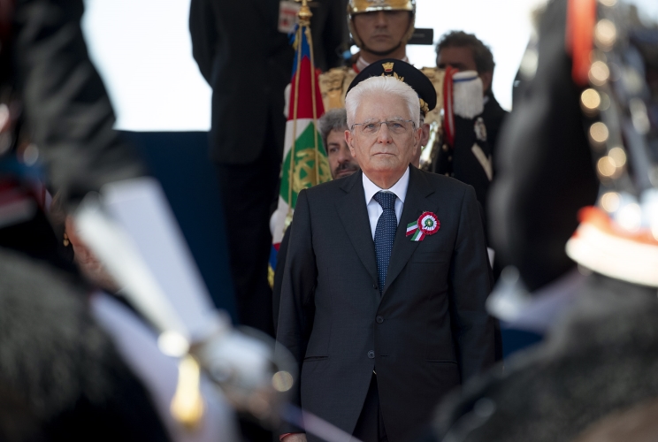 Il Presidente Sergio Mattarella alla Parata Militare ai Fori Imperiali, in occasione della Festa della Repubblica