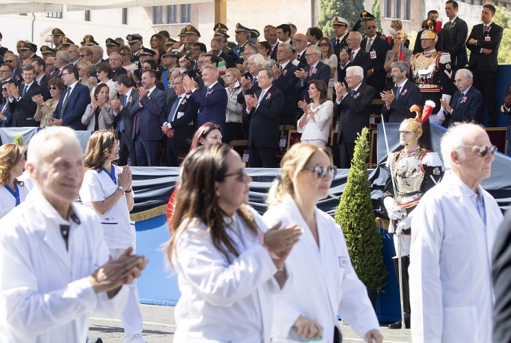 Il Presidente Sergio Mattarella alla Parata Militare ai Fori Imperiali, in occasione della Festa della Repubblica