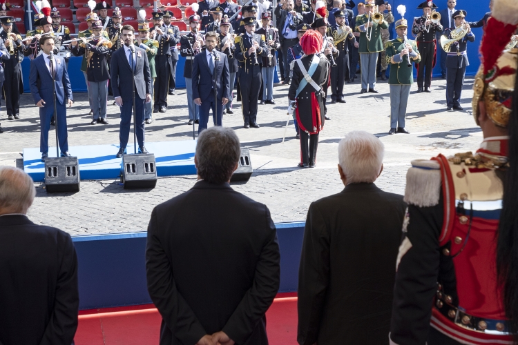 Il Presidente Sergio Mattarella alla Parata Militare ai Fori Imperiali, in occasione della Festa della Repubblica