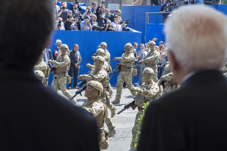 Il Presidente Sergio Mattarella alla Parata Militare ai Fori Imperiali, in occasione della Festa della Repubblica