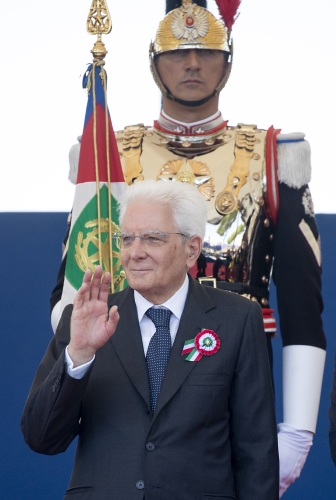 Il Presidente Sergio Mattarella alla Parata Militare ai Fori Imperiali, in occasione della Festa della Repubblica