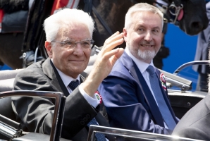 Il Presidente Sergio Mattarella alla Parata Militare ai Fori Imperiali, in occasione della Festa della Repubblica