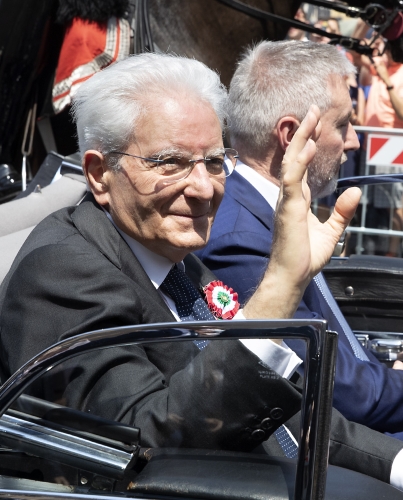 Il Presidente Sergio Mattarella alla Parata Militare ai Fori Imperiali, in occasione della Festa della Repubblica