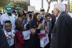 2 giugno Mattarella nei giardini del Quirinale