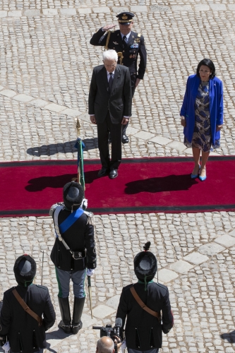 Il Presidente della Repubblica Sergio Mattarella con la Presidente della Georgia, Salomè Zourabichvili, in Visita di Stato, durante gli onori militari