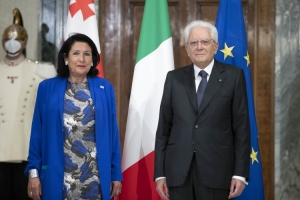 Il Presidente della Repubblica Sergio Mattarella con la Presidente della Georgia, Salomè Zourabichvili, in Visita di Stato