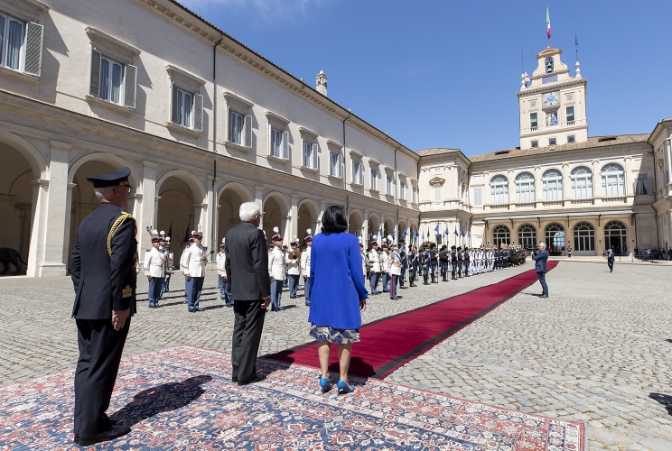 Il Presidente Sergio Mattarella con S.E. la Signora Salomè Zourabichvili, Presidente della Georgia, in visita di Stato