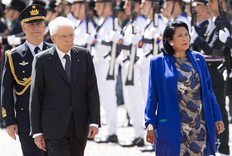 Il Presidente Sergio Mattarella con S.E. la Signora Salomè Zourabichvili, Presidente della Georgia, in visita di Stato