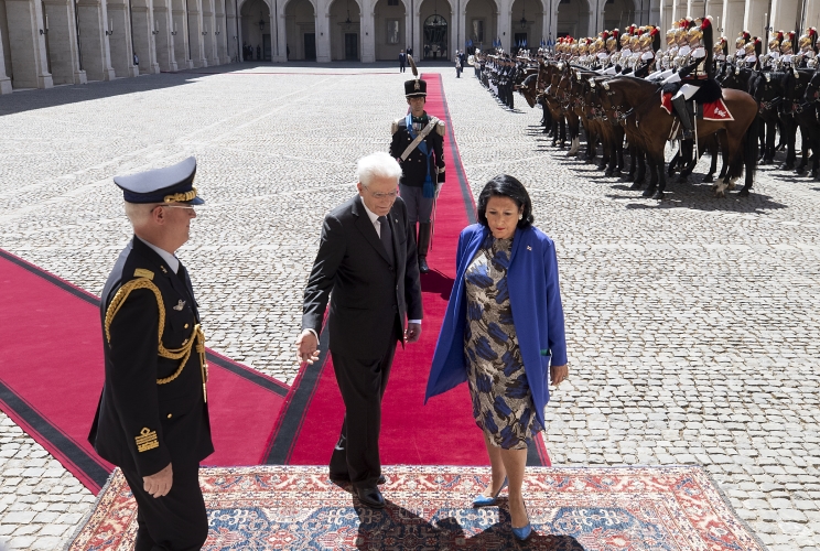Il Presidente Sergio Mattarella con S.E. la Signora Salomè Zourabichvili, Presidente della Georgia, in visita di Stato