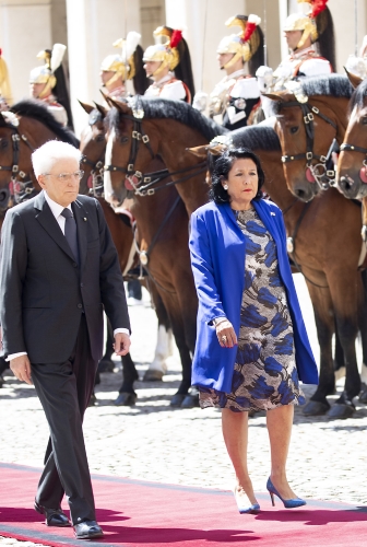 Il Presidente Sergio Mattarella con S.E. la Signora Salomè Zourabichvili, Presidente della Georgia, in visita di Stato