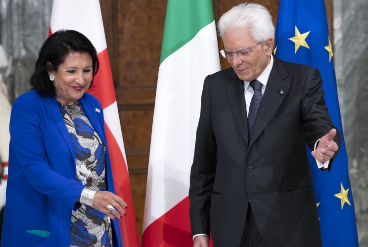 Il Presidente Sergio Mattarella con S.E. la Signora Salomè Zourabichvili, Presidente della Georgia, in visita di Stato